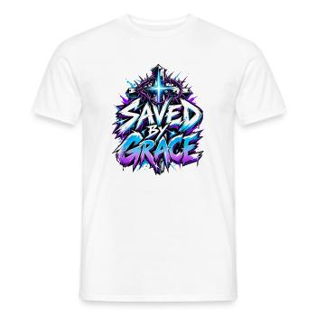 Saved by Grace Neon-Graffiti - Männer T-Shirt - Weiß - Vorne - AI Model Male 178 dark (178cm)