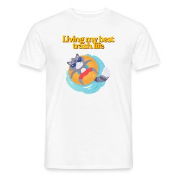 Mein bestes Müllleben leben Waschbär-Sommerkunst - Männer T-Shirt - Weiß - Vorne - AI Model Male 178 dark (178cm)