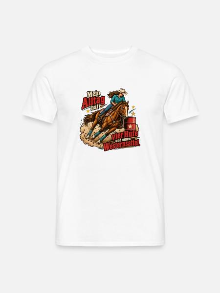 Westernreiten Westernreiter Pferdeliebe - Männer T-Shirt - Weiß