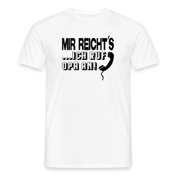 Ich ruf jetzt mein Opa an Babysprüche Säugling - Männer T-Shirt - Weiß - Vorne - AI Model Male 178 dark (178cm)