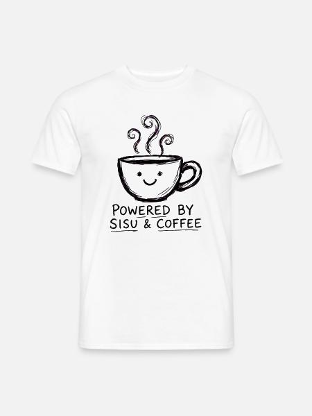 Sisu und Kaffee – Kaffeetasse - Männer T-Shirt - Weiß