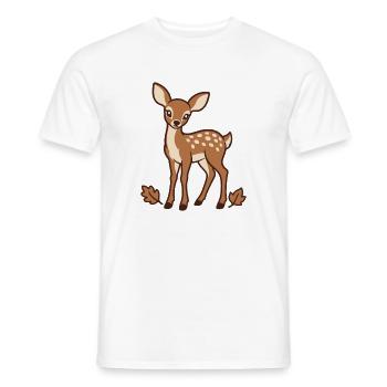 Niedliche Rehkitz-Herbstblätter - Männer T-Shirt - Weiß - Vorne - AI Model Male 178 dark (178cm)