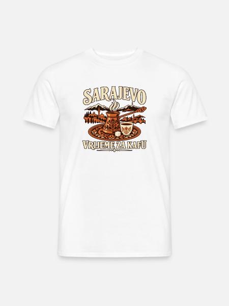 Sarajevo – Vrijeme za kafu – Kaffeezeit - Männer T-Shirt - Weiß