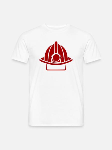 Feuerwehrhelm rot Retter Geschenk Feuerwehr  - Männer T-Shirt - Weiß