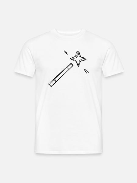 Zauberstab handgezeichnet - Männer T-Shirt - Weiß