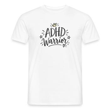 ADHD Warrior – Statement Spruch mit Krone - Männer T-Shirt - Weiß - Vorne - AI Model Male 178 dark (178cm)
