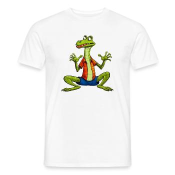 Eidechsen Yoga - Männer T-Shirt - Weiß - Vorne - AI Model Male 178 dark (178cm)