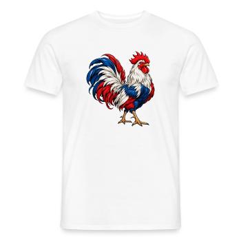 Stolzer Gallischer Hahn - Frankreich Nationaltier  - Männer T-Shirt - Weiß - Vorne - AI Model Male 178 dark (178cm)