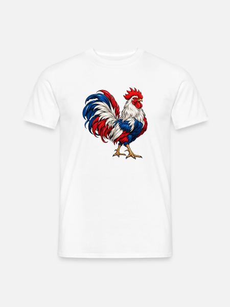 Stolzer Gallischer Hahn - Frankreich Nationaltier  - Männer T-Shirt - Weiß