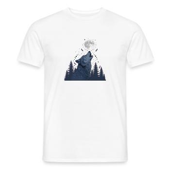 Mondbeschienenes Wolfsheulen - Männer T-Shirt - Weiß - Vorne - AI Model Male 178 dark (178cm)