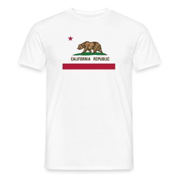 California Republic Flagge Bär Kalifornien USA - Männer T-Shirt - Weiß - Vorne - AI Model Male 178 dark (178cm)