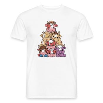 Pyramide der niedlichen Kühe Cartoon - Männer T-Shirt - Weiß - Vorne - AI Model Male 178 dark (178cm)