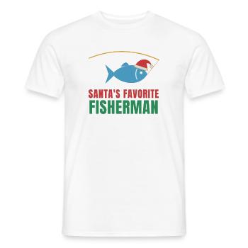 Santa's Favorite Fisherman – Fishing Christmas - Männer T-Shirt - Weiß - Vorne - AI Model Male 178 dark (178cm)