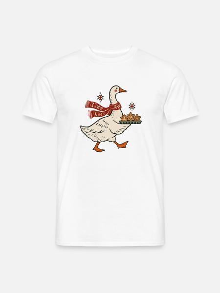 Weihnachtsgans Plätzchen Backen Weihnachtsbäckerei - Männer T-Shirt - Weiß