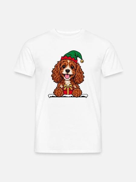Weihnachten Cavapoo - Männer T-Shirt - Weiß