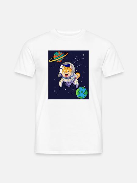 Shiba Inu Astronaut - Männer T-Shirt - Weiß