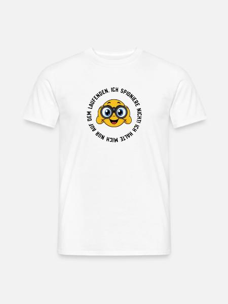 Ich spioniere nicht ! Emoji Fernglas - Männer T-Shirt - Weiß
