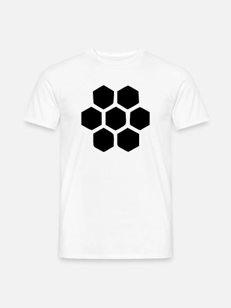 Geometrisches Bienenwabe Imker Geschenk - Männer T-Shirt - Weiß