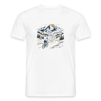 Vintage Mountain Pass Road Cyclist Adventure Tee - Männer T-Shirt - Weiß - Vorne - AI Model Male 178 dark (178cm)