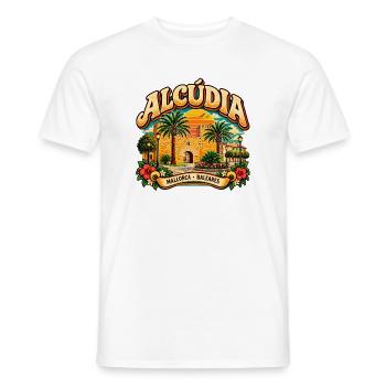 Alcúdia Mallorca Sonnenuntergang Motiv - Männer T-Shirt - Weiß - Vorne - AI Model Male 178 dark (178cm)