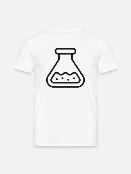 Laborflaschen-Linien-Symbol - Männer T-Shirt - Weiß