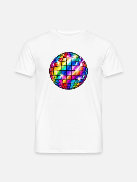 Prisma-Mosaik-Discokugel - Männer T-Shirt - Weiß