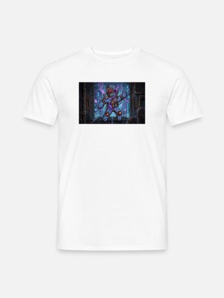 Cyber Lebkuchenmann – Robo Gingerbread Neon - Männer T-Shirt - Weiß