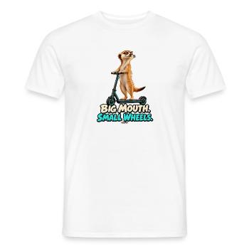 Big Mouth, Small Wheels – Erdmännchen - Männer T-Shirt - Weiß - Vorne - AI Model Male 178 dark (178cm)