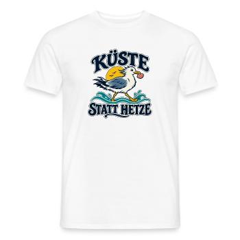 Möwe – Küste statt Hetze - Männer T-Shirt - Weiß - Vorne - AI Model Male 178 dark (178cm)