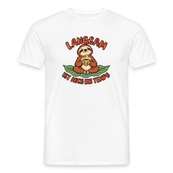 Faultier – Langsam ist auch Tempo - Männer T-Shirt - Weiß - Vorne - AI Model Male 178 dark (178cm)