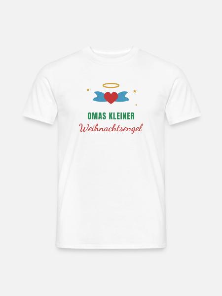 Omas kleiner Weihnachtsengel – Kinder - Männer T-Shirt - Weiß