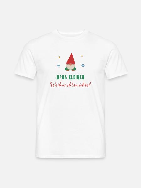 Opas kleiner Weihnachtswichtel – Kinder - Männer T-Shirt - Weiß