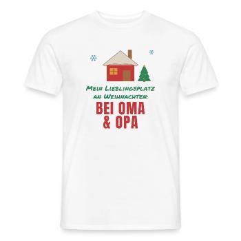 Lieblingsplatz an Weihnachten: bei Oma & Opa - Männer T-Shirt - Weiß - Vorne - AI Model Male 178 dark (178cm)