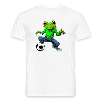 Fussball Frosch - Männer T-Shirt - Weiß - Vorne - AI Model Male 178 dark (178cm)
