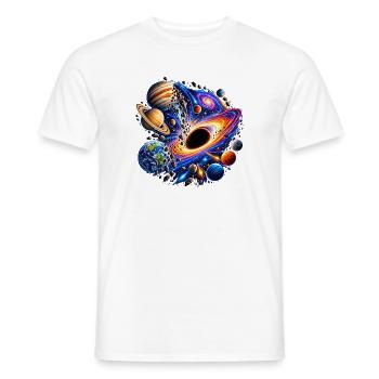 Schwarze Loch Galaxie – Kosmische Weltraumkunst - Männer T-Shirt - Weiß - Vorne - AI Model Male 178 dark (178cm)