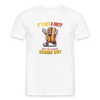 It’s Not a Party Until the Sausage Comes Out - Männer T-Shirt - Weiß - Vorne - AI Model Male 178 dark (178cm)