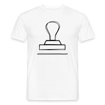 Stempel handgezeichnet - Männer T-Shirt - Weiß - Vorne - AI Model Male 178 dark (178cm)