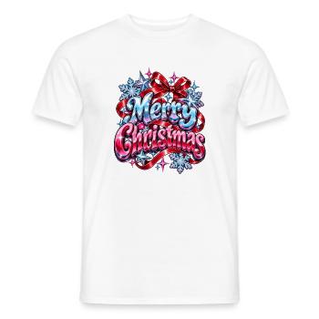 Merry Christmas Glitzer  - Männer T-Shirt - Weiß - Vorne - AI Model Male 178 dark (178cm)