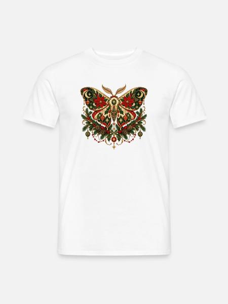 Weihnachtsmotten-Weihnachtssternstern-Himmelsdesign - Männer T-Shirt - Weiß