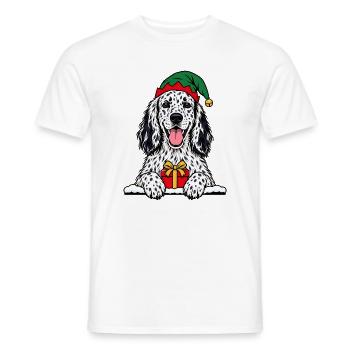Weihnachten English Setter - Männer T-Shirt - Weiß - Vorne - AI Model Male 178 dark (178cm)