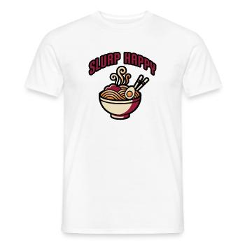 Slurp Happy – Ramen-Nudel-Liebhaber - Männer T-Shirt - Weiß - Vorne - AI Model Male 178 dark (178cm)