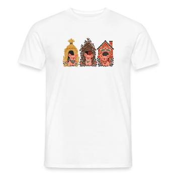 Drei Schweinchen Häusertrio - Männer T-Shirt - Weiß - Vorne - AI Model Male 178 dark (178cm)