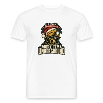 Mehr Zeit unter der Erde – Weihnachtsgeschenk für die Höhlenhöhle - Männer T-Shirt - Weiß - Vorne - AI Model Male 178 dark (178cm)