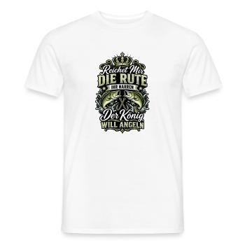 Der König Will Angeln Fischmotiv - Männer T-Shirt - Weiß - Vorne - AI Model Male 178 dark (178cm)