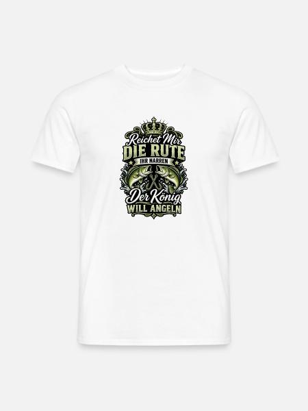 Der König Will Angeln Fischmotiv - Männer T-Shirt - Weiß