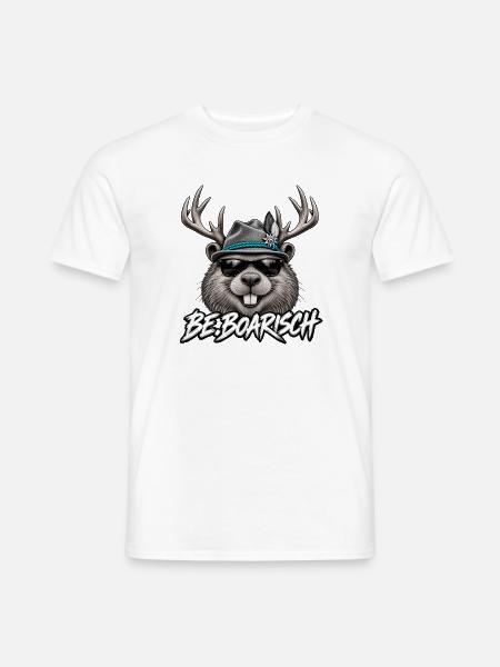 BeBoarisch Hipster Wildface - Männer T-Shirt - Weiß