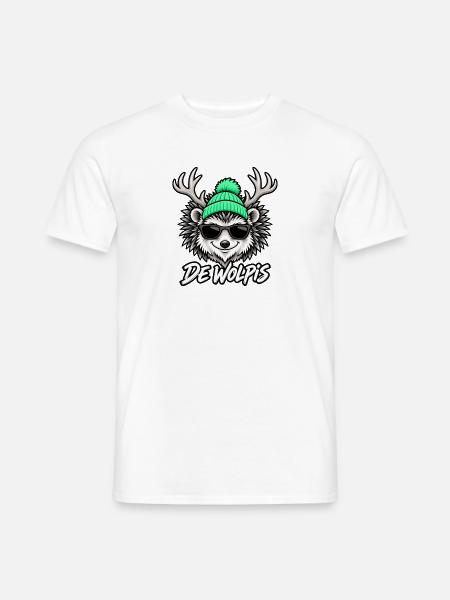 De Wolpis Igel Winterlook - Männer T-Shirt - Weiß