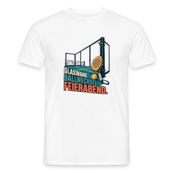 Feierabend Paddel-Tennis Glaswand - Männer T-Shirt - Weiß - Vorne - AI Model Male 178 dark (178cm)