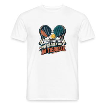 PADEL - Tennis Tiebreak Motiv - Männer T-Shirt - Weiß - Vorne - AI Model Male 178 dark (178cm)