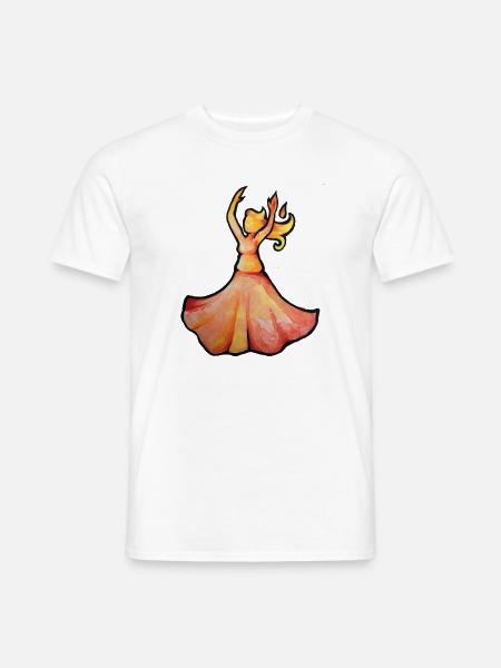 Aquarelltänzer im Ember-Kleid - Männer T-Shirt - Weiß